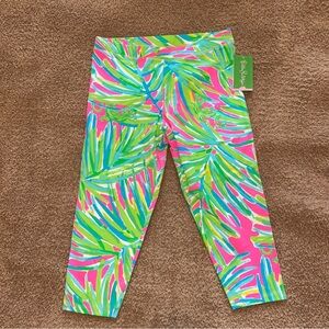 NWT Lilly Pulitzer Royal Lime -Print Girls' Cropped Leggings